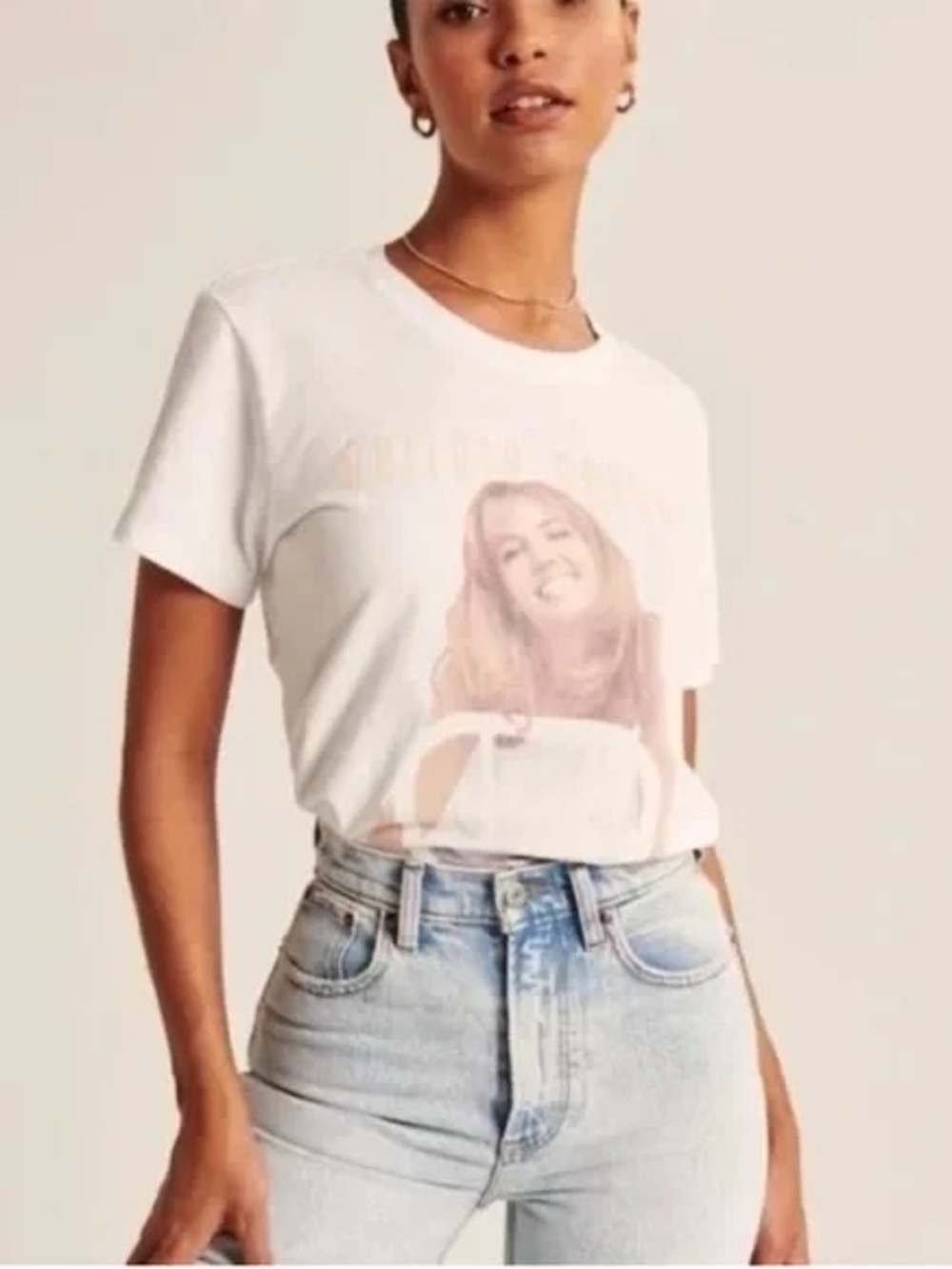 Abercrombie & Fitch White Graphic Short Sleeve Tee